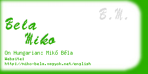 bela miko business card